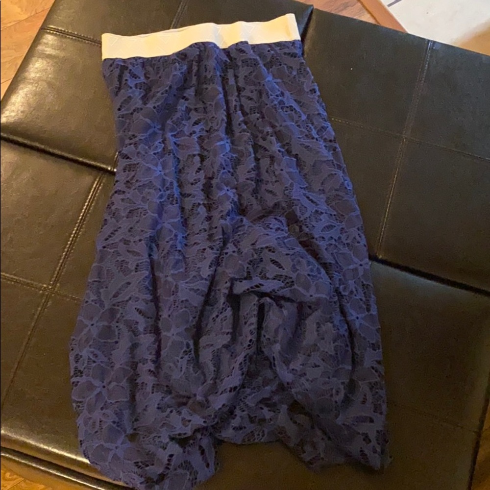 Navy Lace LLR Maxi Skirt